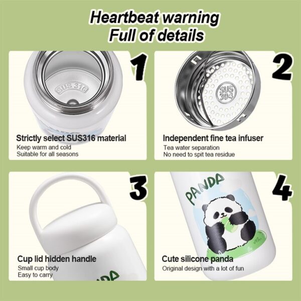 Portable Panda Vacuum Flask - 이미지 2