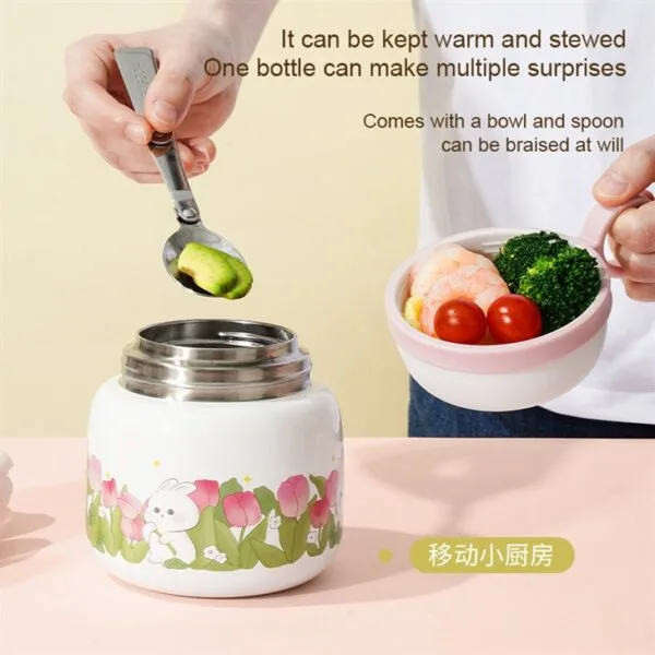 Rabbit Tulip Thermal Food Jar - 이미지 4