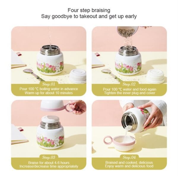 Rabbit Tulip Thermal Food Jar - 이미지 7