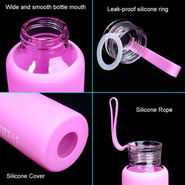 ⁦Silicone Sleeve Glass Water Bottle⁩ - الصورة ⁦3⁩