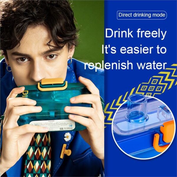 Square Tritan Water Bottle With Straw - รูปภาพ 4