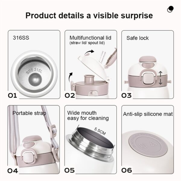 Thermal Straw Bottle With Strap - รูปภาพ 2