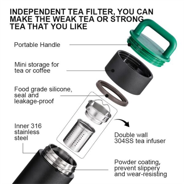 ⁦Thermal Water Flask With Tea Infuser⁩ - الصورة ⁦3⁩