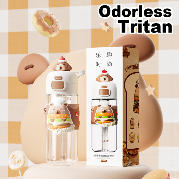 600ml Tritan Dual-Drink Lid Insulated Cup - Hình ảnh 7