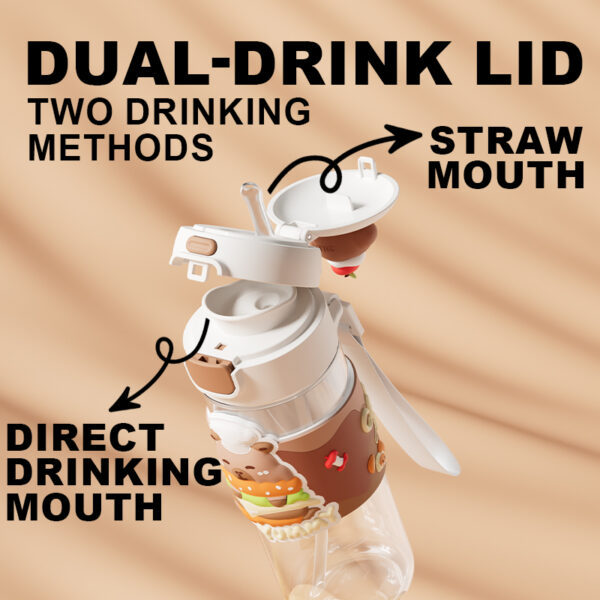 600ml Tritan Dual-Drink Lid Insulated Cup - Hình ảnh 6