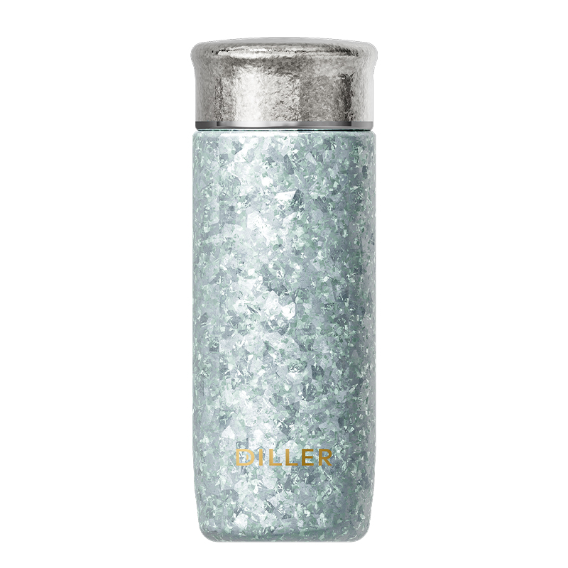 Large ice flowers titanium water bottles - Imagem 5