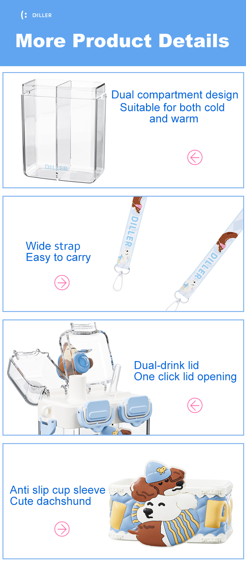 700ml Tritan Plastic Water Bottle D2538