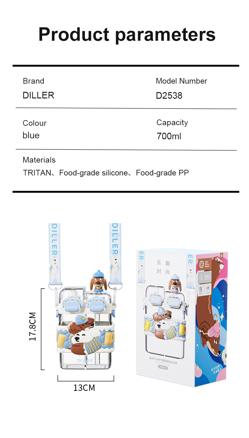 700ml Tritan Plastic Water Bottle D2538