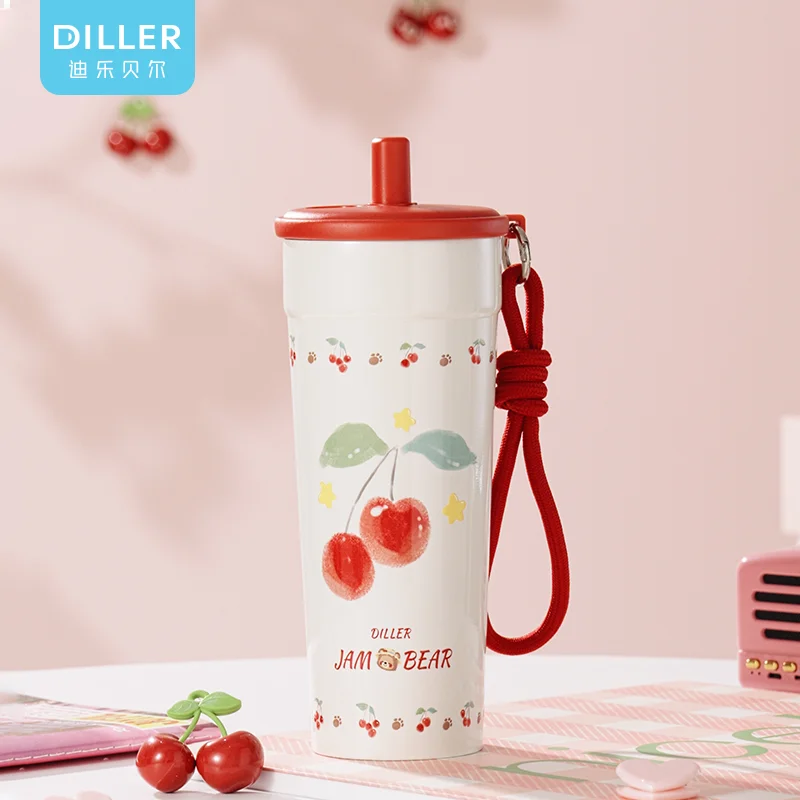 700ml 316 Stainless Steel Straw Cup Water Bottle D9434-700 - Featured Image
