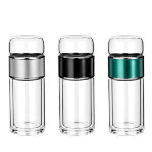 240ml Double Wall Borosilicate Glass Tea Infuser Bottle