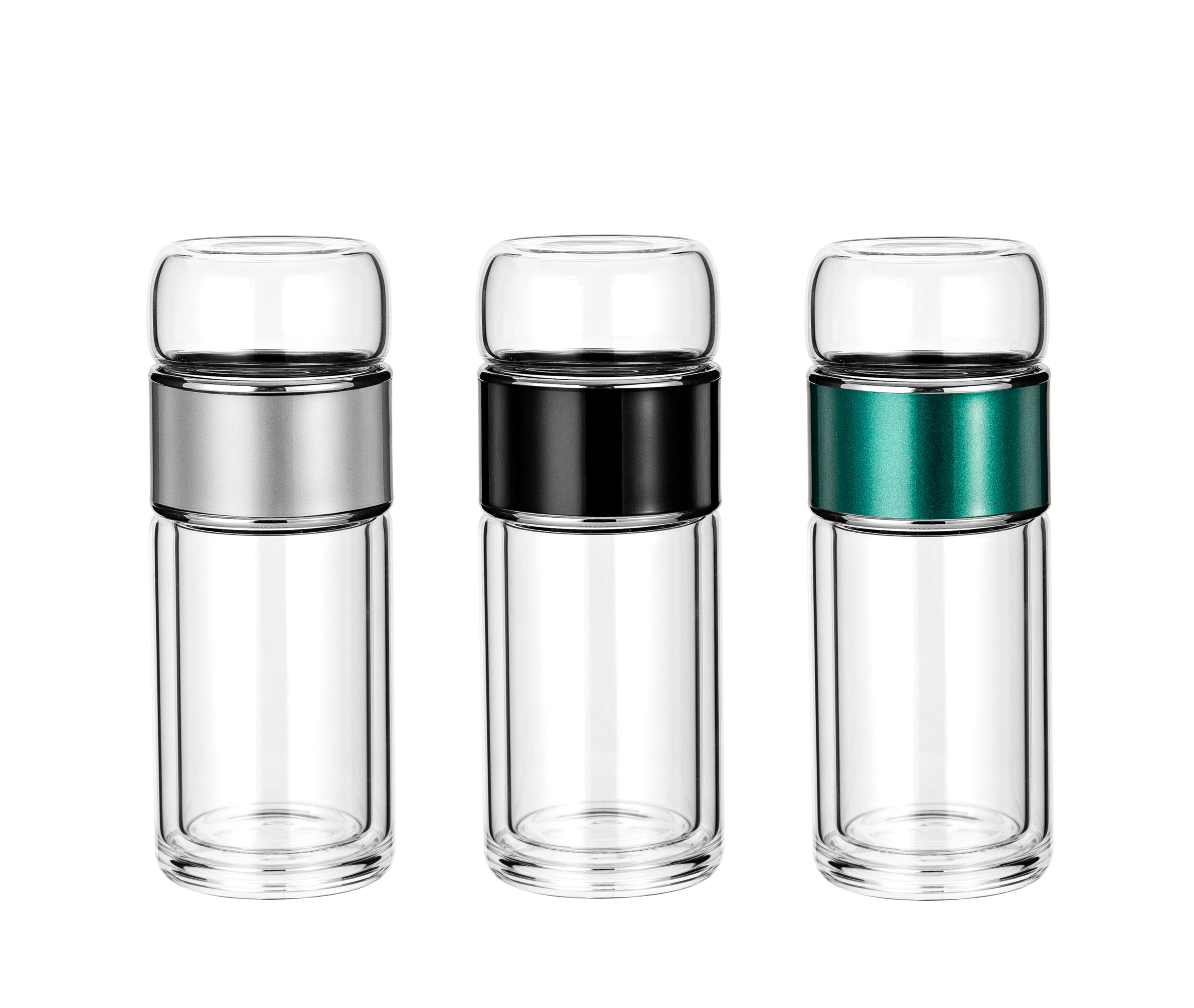 240ml Double Wall Borosilicate Glass Tea Infuser Bottle