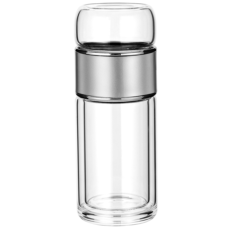 240ml Double Wall Borosilicate Glass Tea Infuser Bottle - Imagen 3