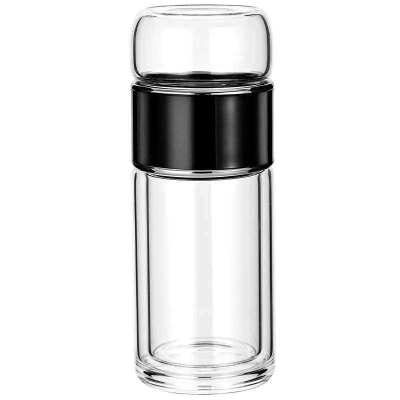 240ml Double Wall Borosilicate Glass Tea Infuser Bottle - Imagen 4