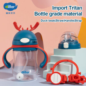 270ml Tritan Kids Water Bottle with Flat Straw