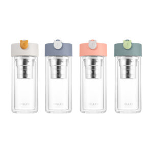 340ml Double Wall Borosilicate Glass Tea Infuser Bottle