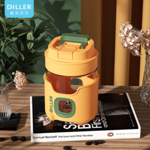 360ml Borosilicate Glass Coffee Cup with 3 Drinking Modes