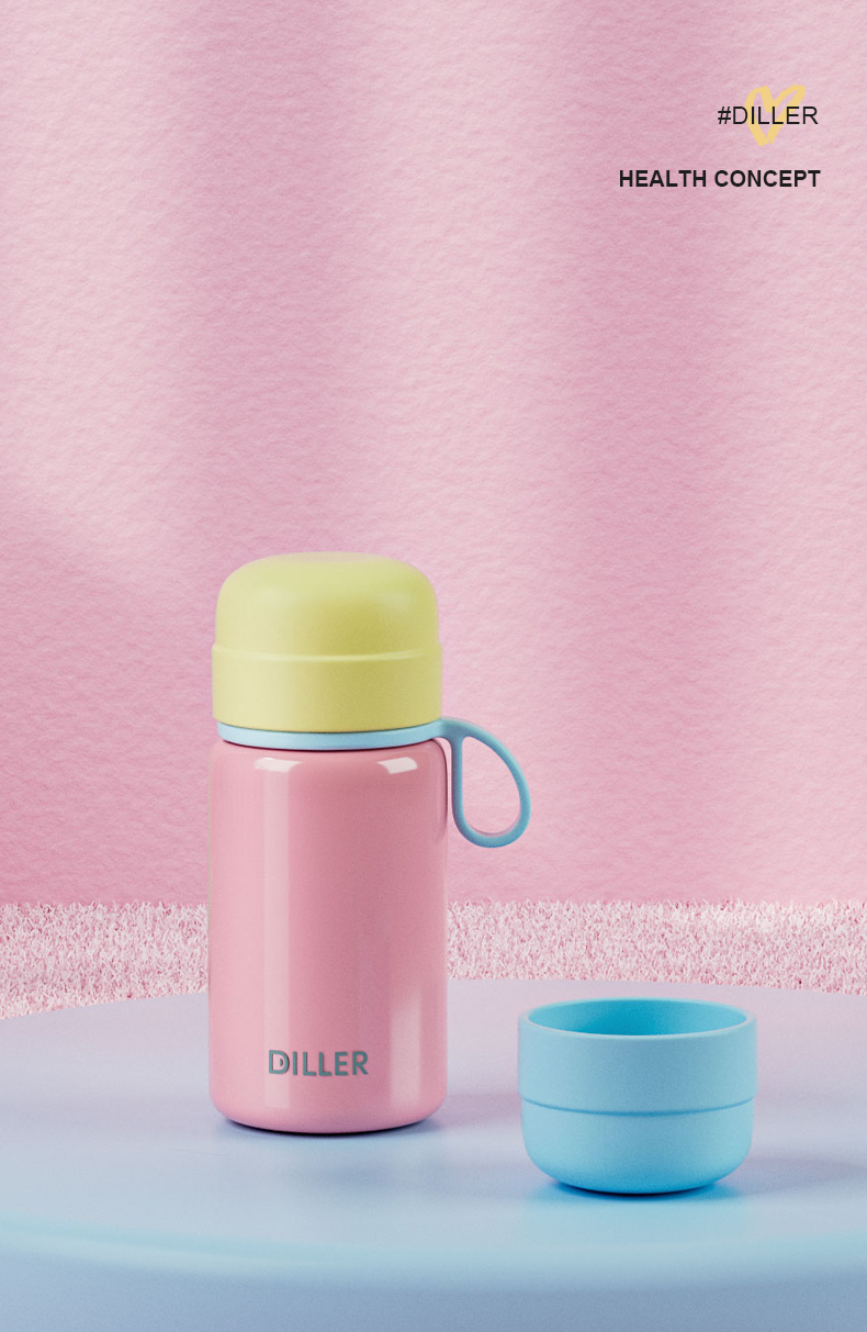 230ml 316L Stainless Steel Vacuum Insulated Water Bottle D9322 - Detail Chart