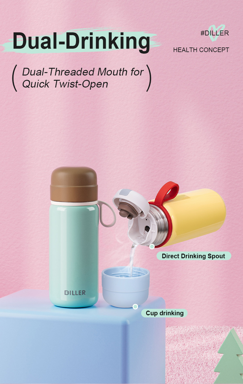 230ml 316L Stainless Steel Vacuum Insulated Water Bottle D9322 - Detail Chart