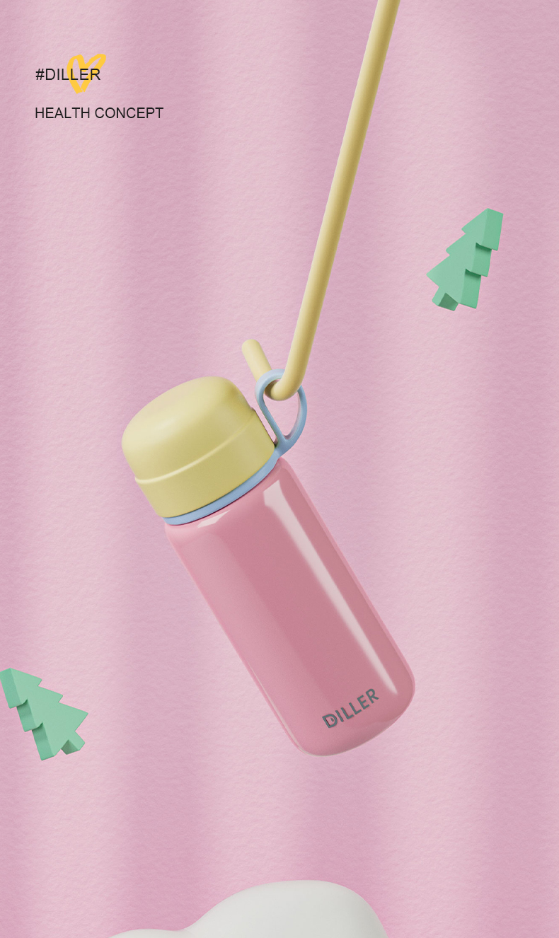 230ml 316L Stainless Steel Vacuum Insulated Water Bottle D9322 - Detail Chart