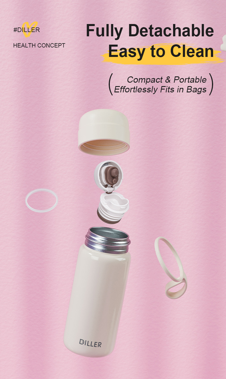230ml 316L Stainless Steel Vacuum Insulated Water Bottle D9322 - Detail Chart