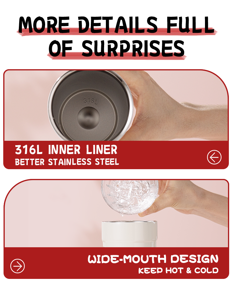 700ml 316 Stainless Steel Straw Cup Water Bottle D9434-700