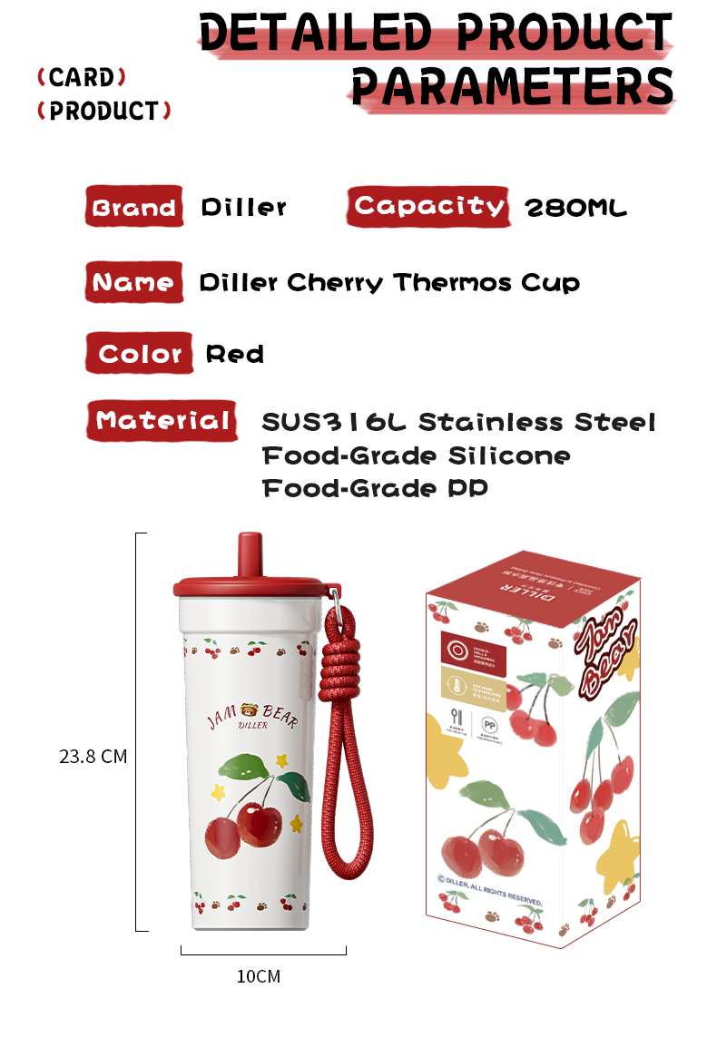 700ml 316 Stainless Steel Straw Cup Water Bottle D9434-700