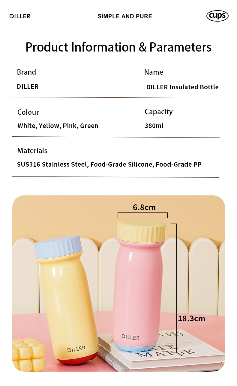 380ml 316 Stainless Steel Water Bottle D9507-380