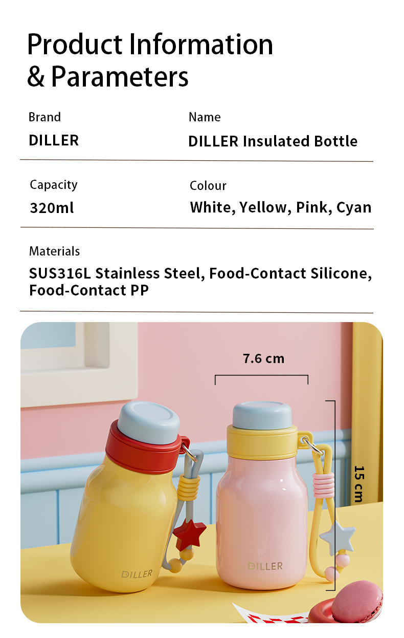 320ml 316 Stainless Steel Water Bottle D9508-320