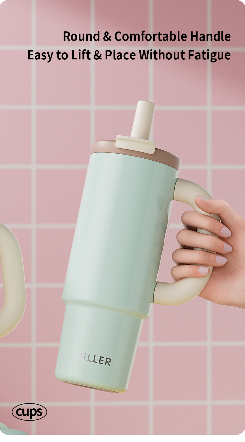 D9511-950 950ml 316 Stainless Steel Ceramic Coated Water Bottle with Dual Lid - Detail Chart 7