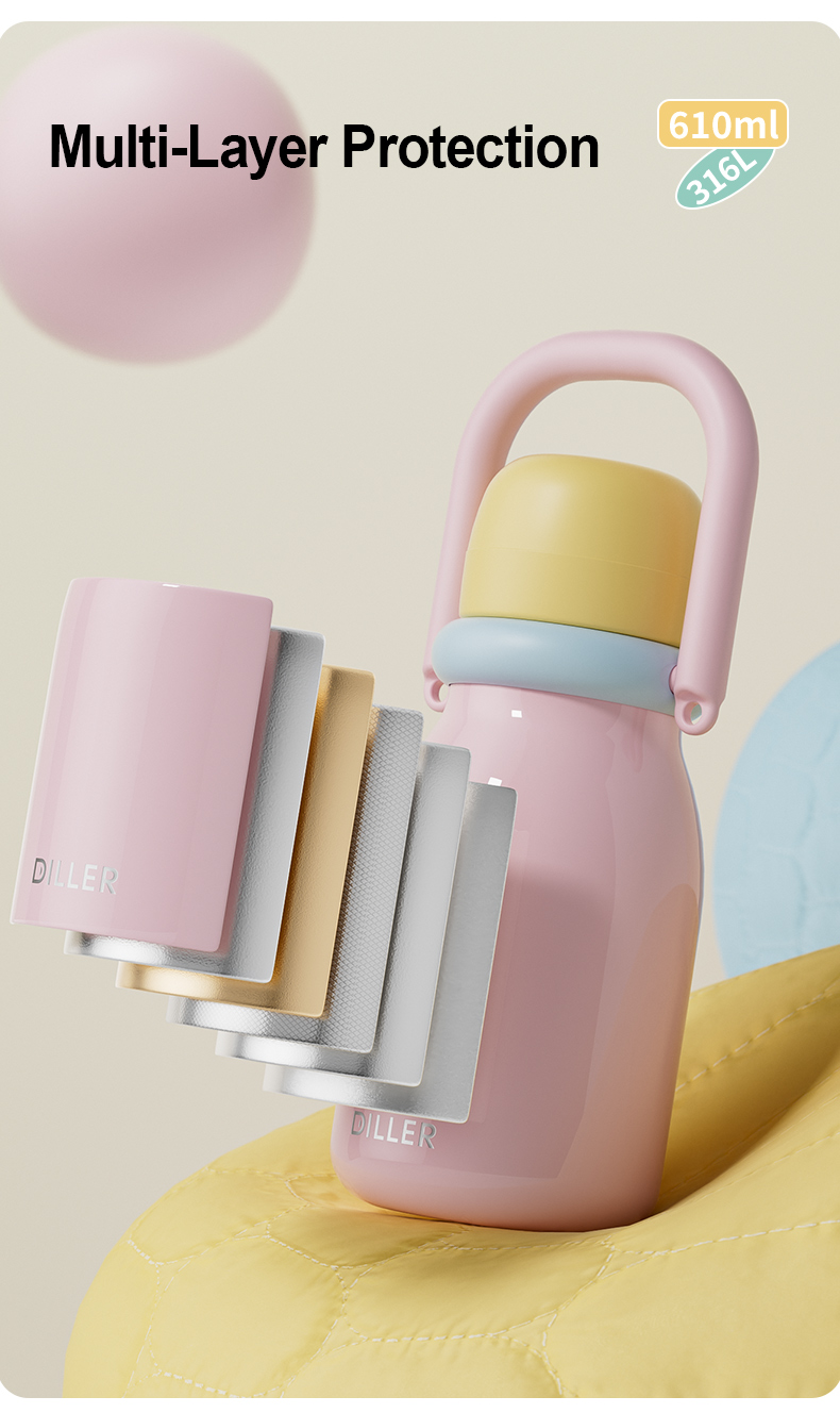 610ml 316 Stainless Steel Water Bottle D9512-610