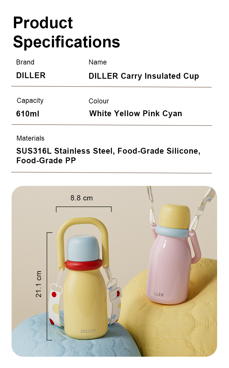 610ml 316 Stainless Steel Water Bottle D9512-610