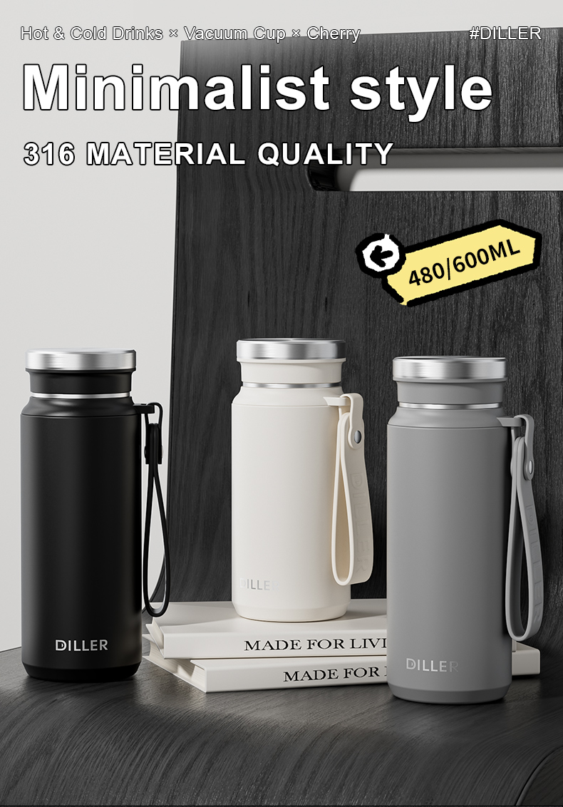 480ml 316 Stainless Steel Water Bottle D9514-480
