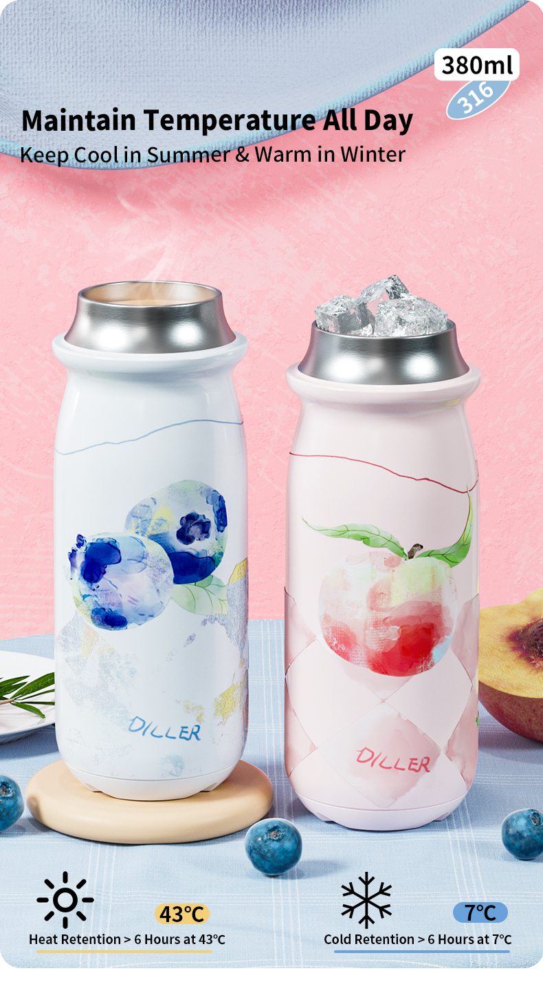 D9517-380 380ml 316 Stainless Steel Water Bottle with Tea Filter Threaded Lid - Detail Chart 5