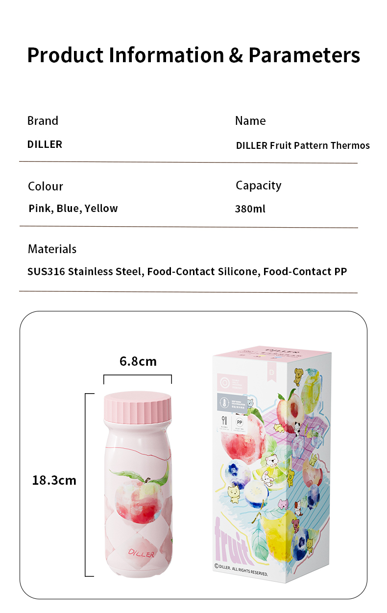 D9517-380 380ml 316 Stainless Steel Water Bottle with Tea Filter Threaded Lid - Detail Chart 10