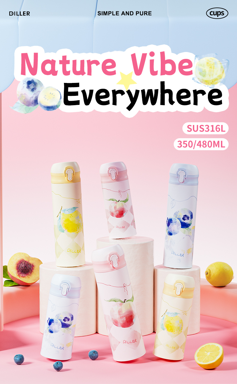 480ml 316 Stainless Steel Water Bottle D9522-480