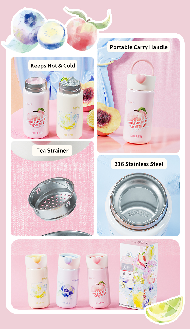 D9523-280 280ml 316 Stainless Steel Pocket Water Bottle Detail 2