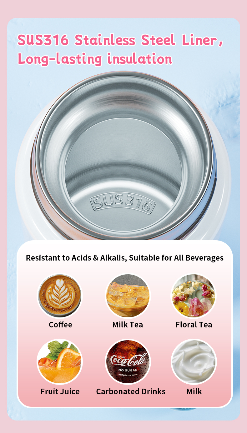 D9523-280 280ml 316 Stainless Steel Pocket Water Bottle Detail 3