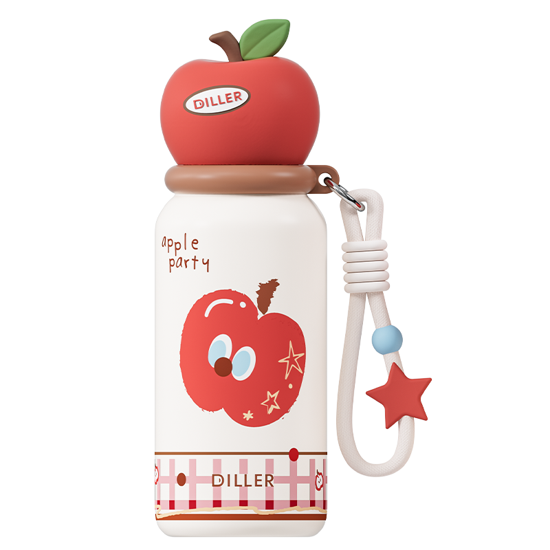 280ml 316 stainless steel apple dual drinking bottle - D9587-280 main product image